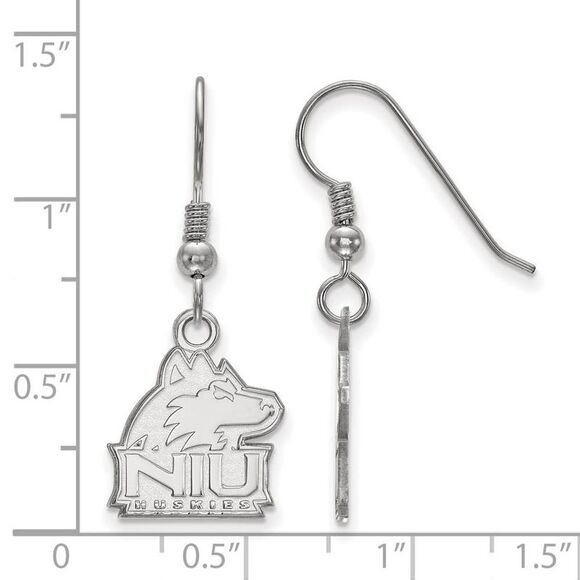 Sterling Silver Northern Illinois University Dangle Earrings - Picture 2 of 3